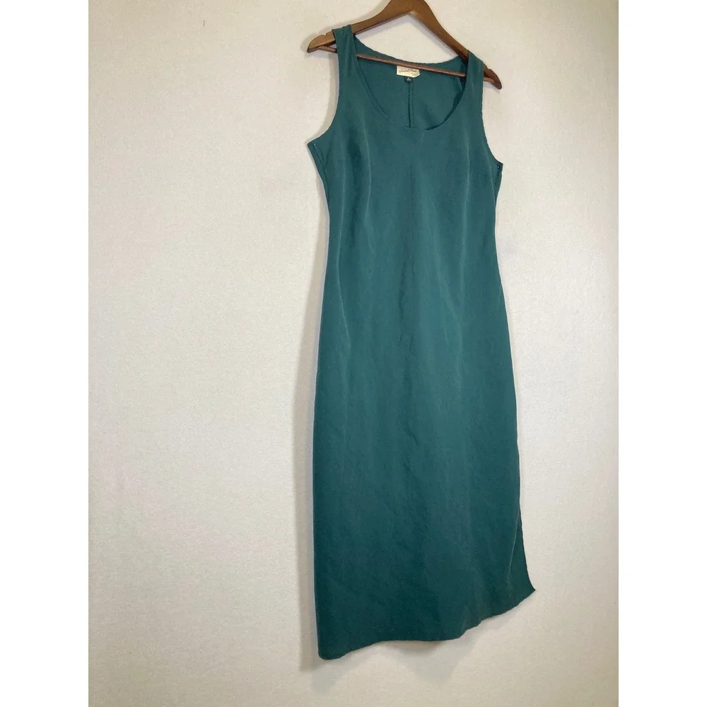 Minimalist Universal Thread Womens Medium Green Sleeveless Side Slit Midi‎ Dress